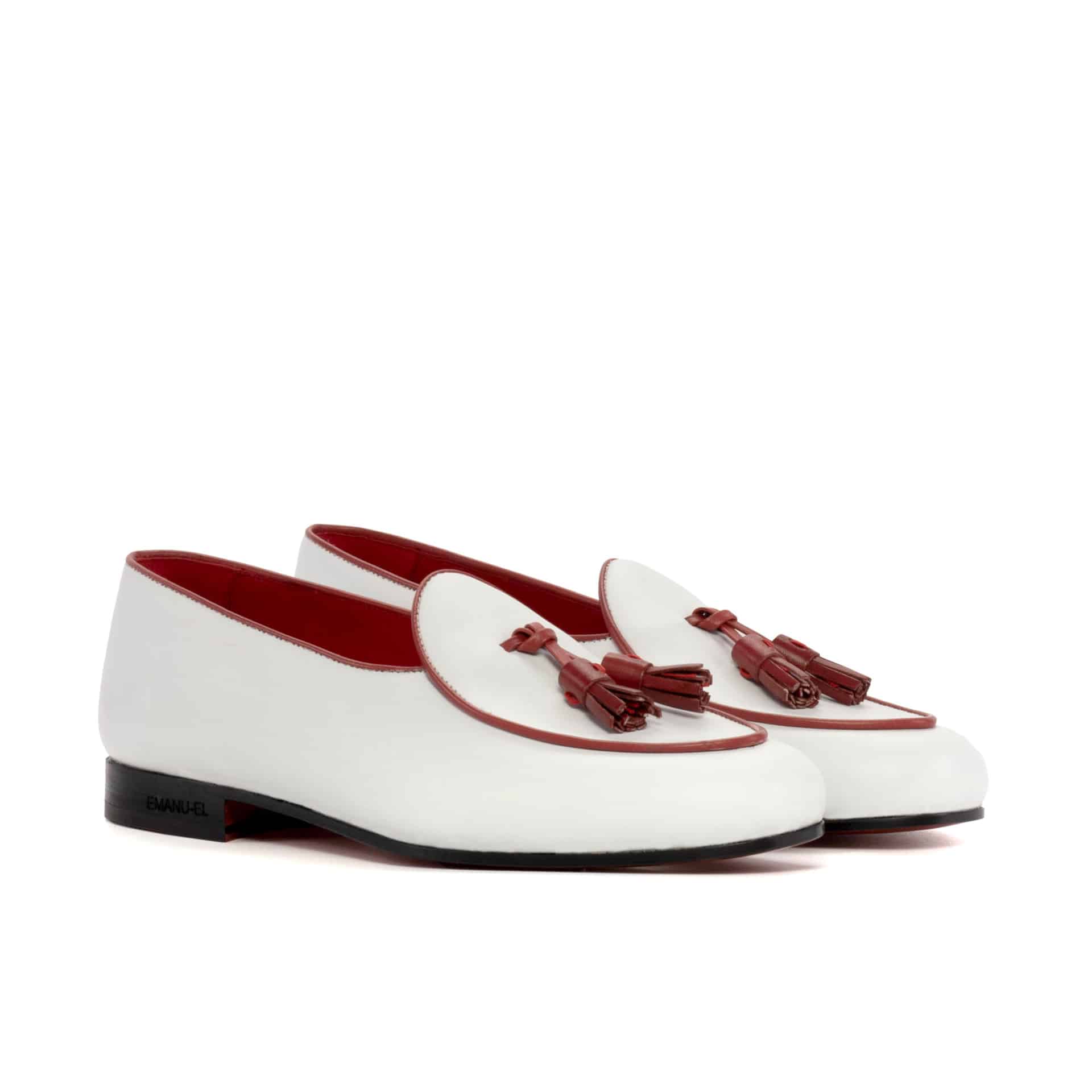 White and Red Men's Belgian Slippers