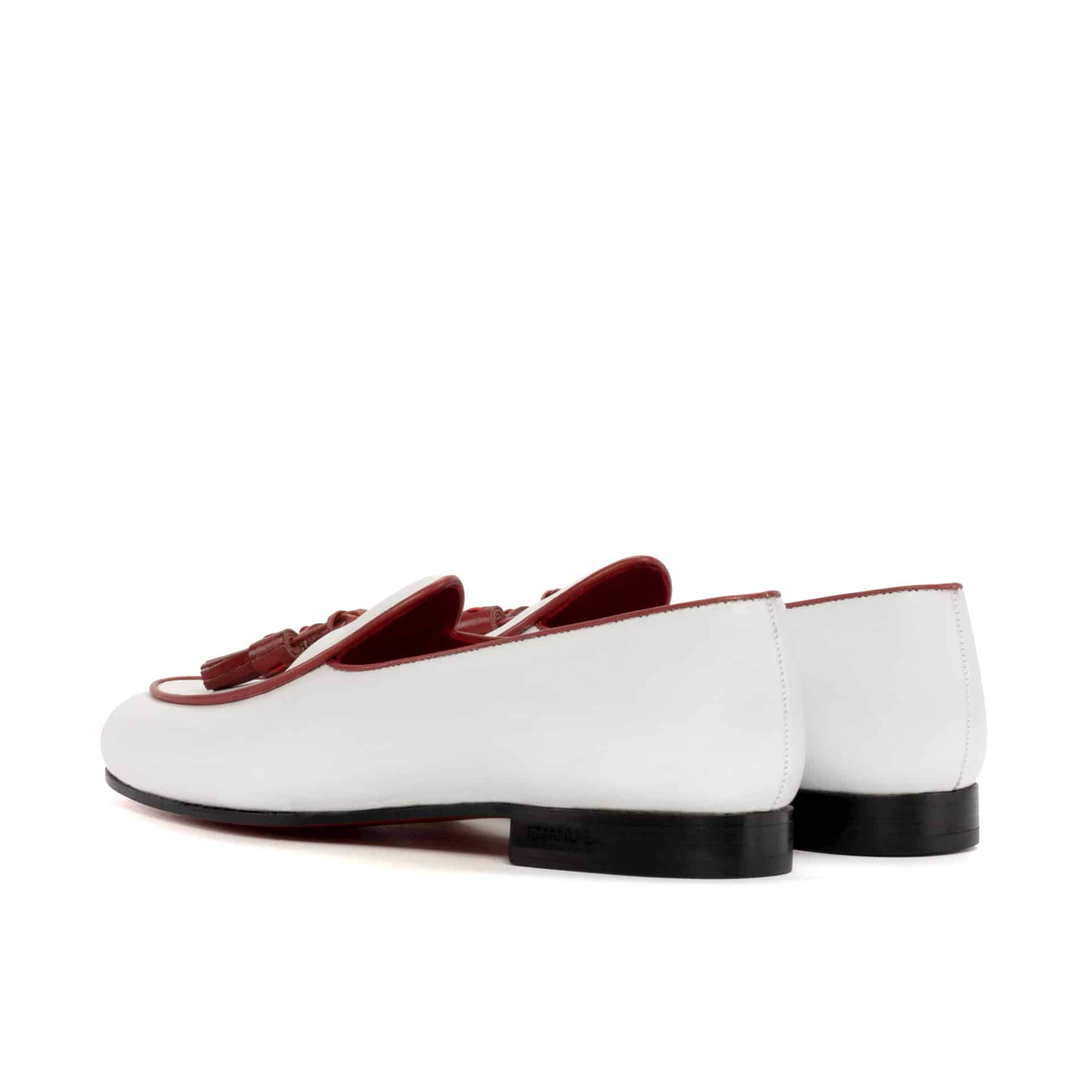 White and Red Men's Belgian Slippers