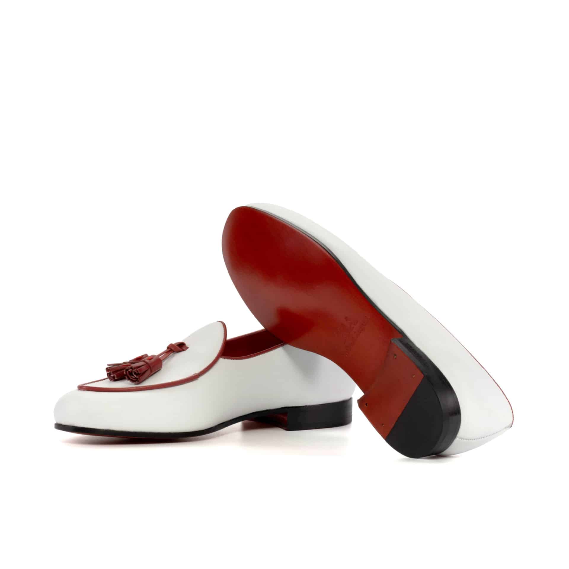 White and Red Men's Belgian Slipper