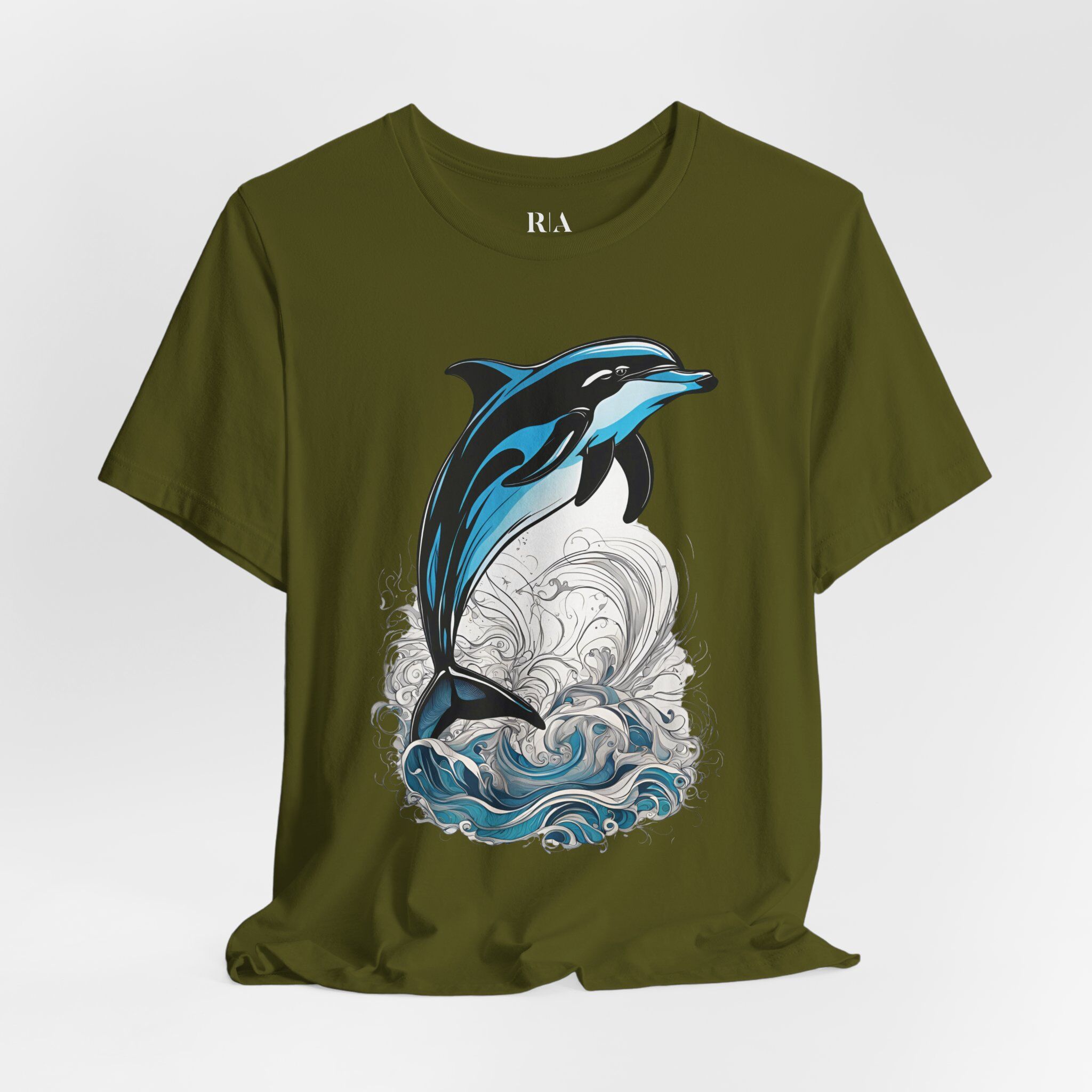 Dolphin's Dance - Premium Jersey Cotton Graphic Tee - Image 2