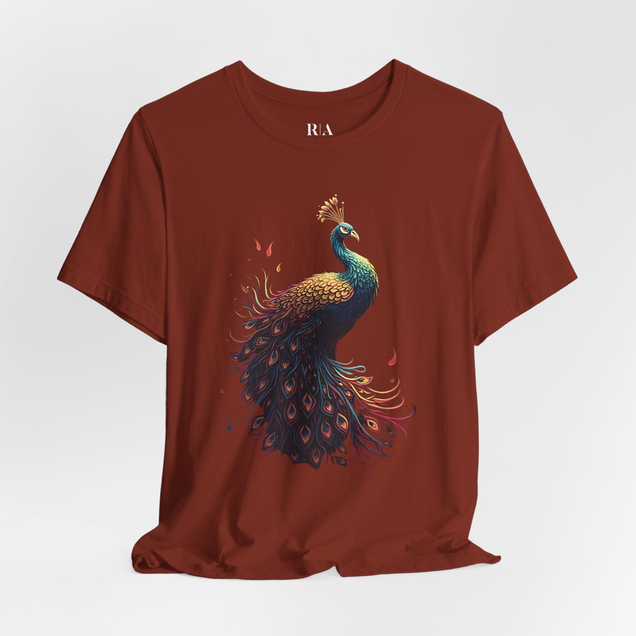 Cosmic Peacock - Premium Jersey Cotton Graphic Tee - Image 3