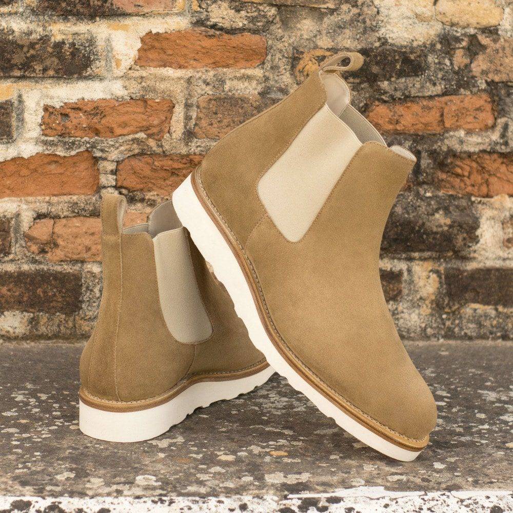 Custom Made Men's Goodyear Welted Chelsea Boot Classic in Camel Luxe Suede